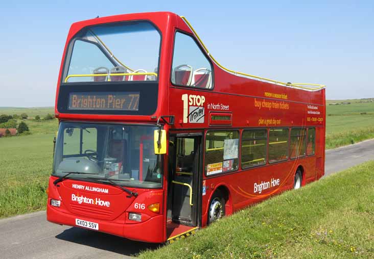 Brighton & Hove Scania Omnidekka East Lancs open top 616